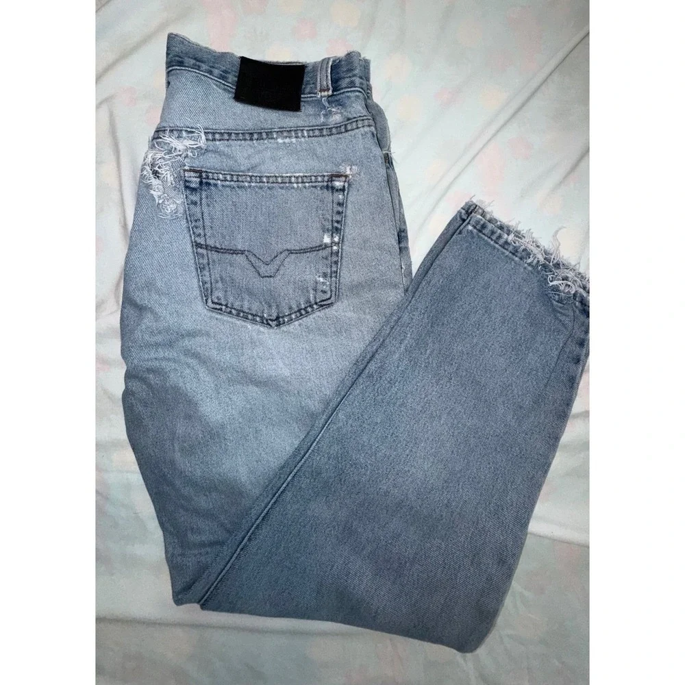 Harley Davidson Traditional‎ Jeans Mens 32x30 Light Wash Distressed Biker Denim